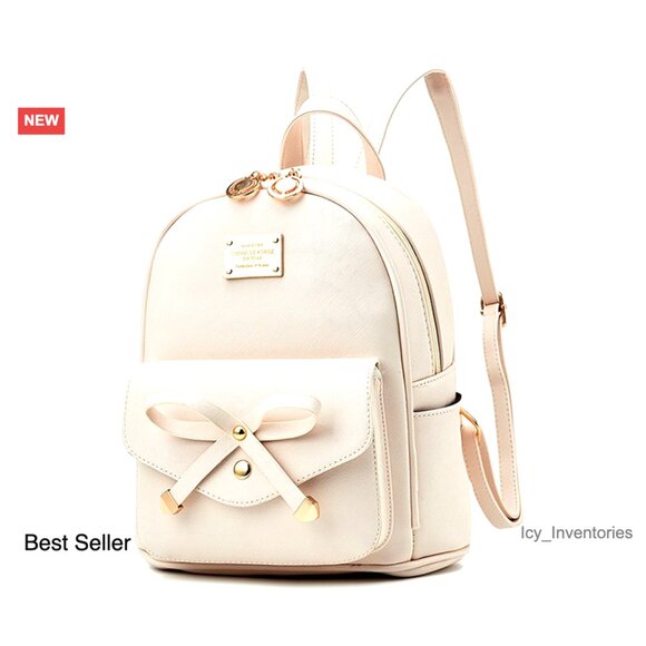 Mini Leather Backpack Cute Bowknot Chic Fashion Daily Purse for Women main image 4